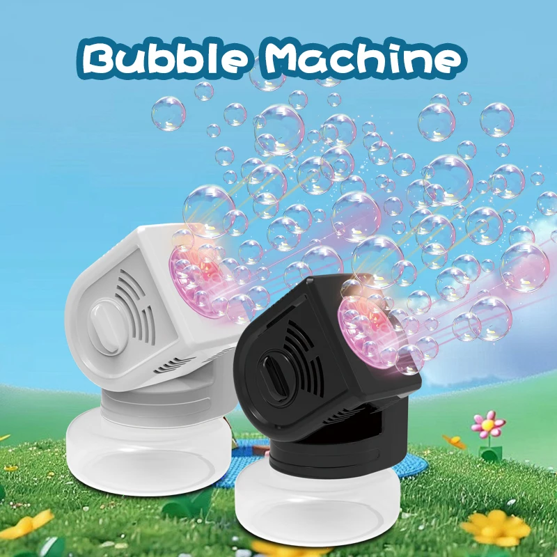 ماكينة فقاعات دوارة ذات 10 فتحات 90 ° لعبة خارجية للأطفال من الوالدين والطفل بدون بطارية ومياه فقاعية #1