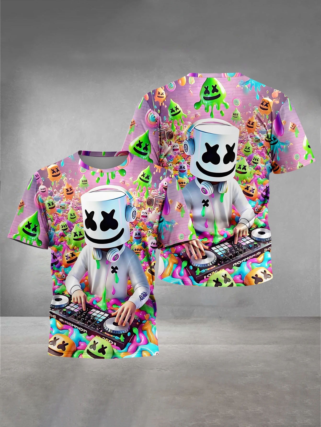 Mask DJ Marshmello 3D Print Baby Clothing 5 to 14 Years Male Outdoor Clothes for Children Boy Girl Child T-Shirt Top Shirts