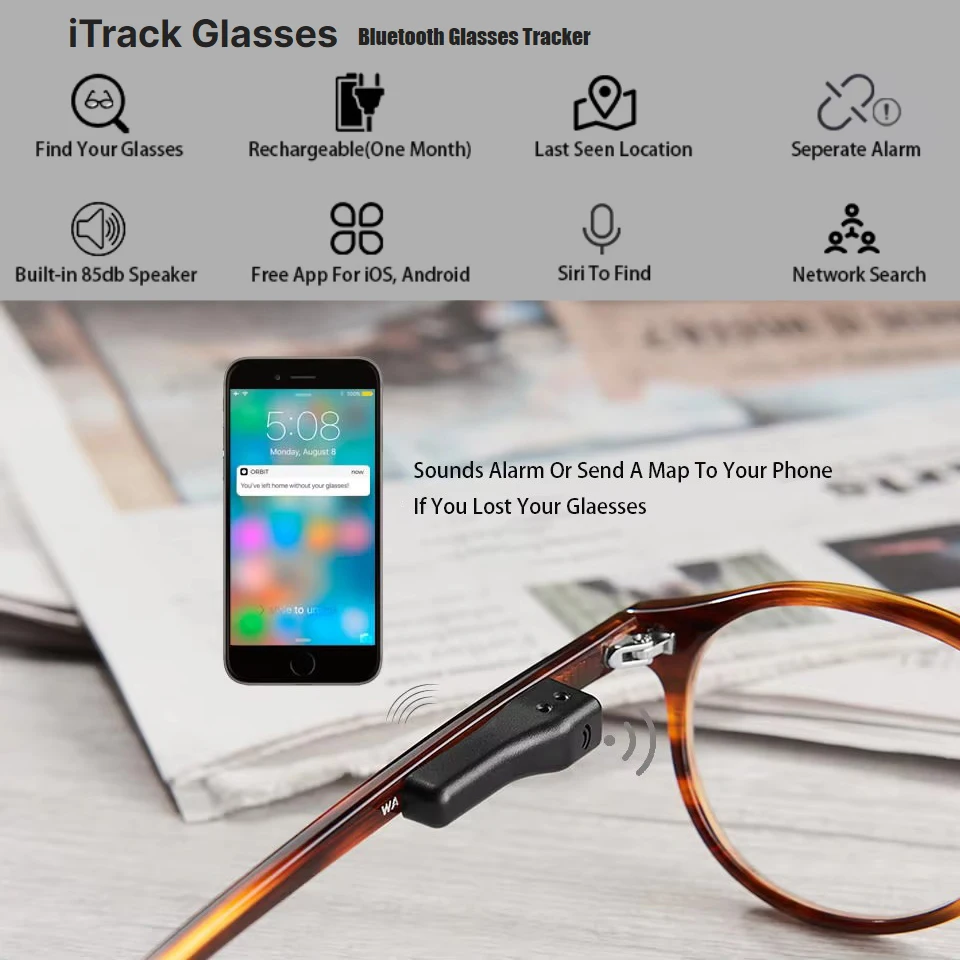 小型紛失防止スマートキーファインダーアイテムロケーターワイヤレスBluetoothメガネトラッカー小物メガネファインダーアプリ位置タグ