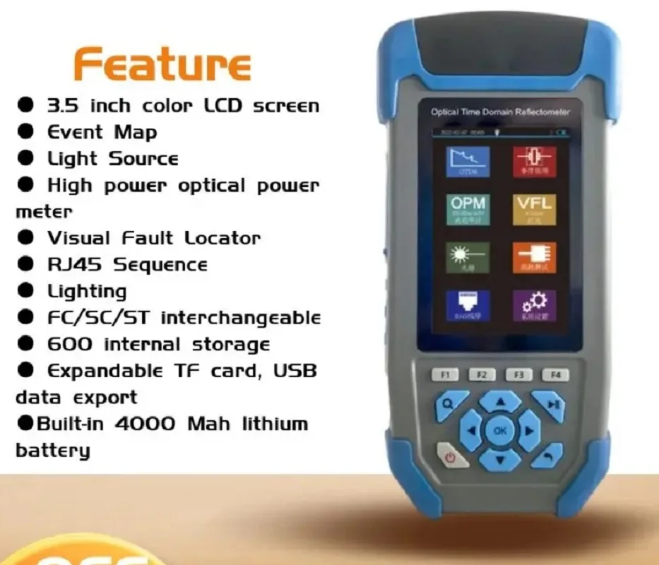 

Joinwit JW3302SJ 8 IN 1 Multifunctional OTDR FTTH 1310/1550nm Mini Optical Time Domain Reflectometer 3.5inch LCD Screen