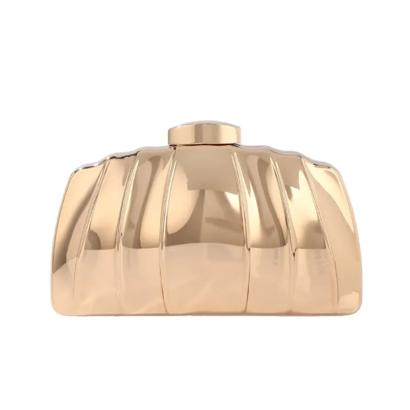 

2025 Trend Golden Box Bag Metal Hand-held Small Bag Party Dress Wedding Banquet Clutch Bag Fashion Acrylic Evening Clutches