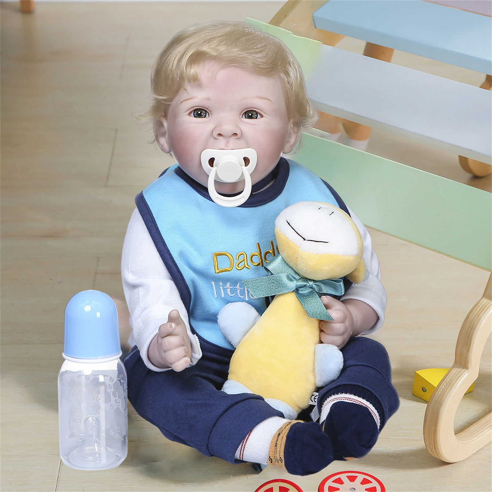 22inch Reborn Boy Baby Dolls Handmade Newborn Doll Full Silicone Body Doll Realistic Toddler Babies Dolls For Kids Toy Gifts