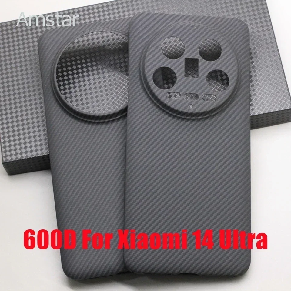 

Amstar Pure Carbon Fiber Case 600D Aramid Fiber Cover for Xiaomi 14 Ultra Ultra-thin Anti-fall Mi 14 Ultra Magnetic Phone Cases