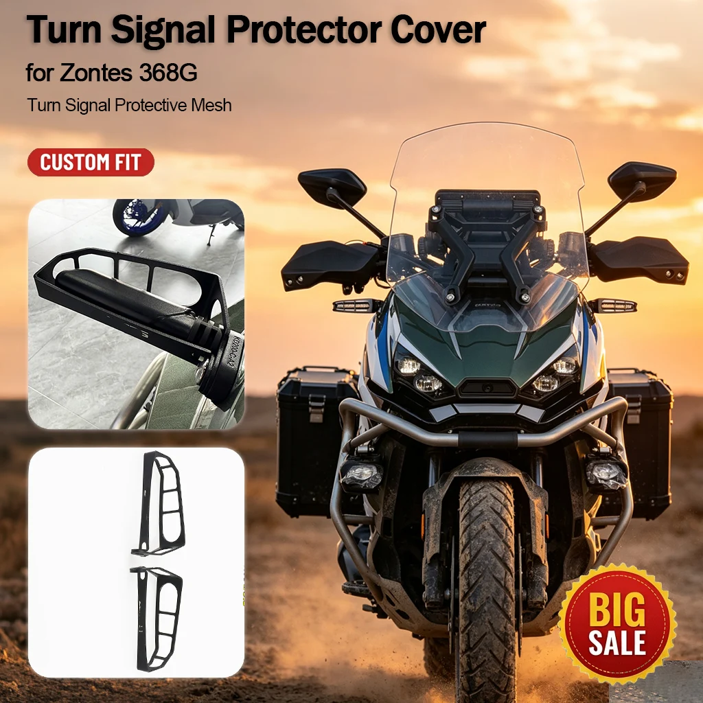 Motorcycle Head Lamp Mesh Decor Frame Front Rear Indicator Protective Cover for Zontes ZT368G 2024 - 2026 Scooter Parts