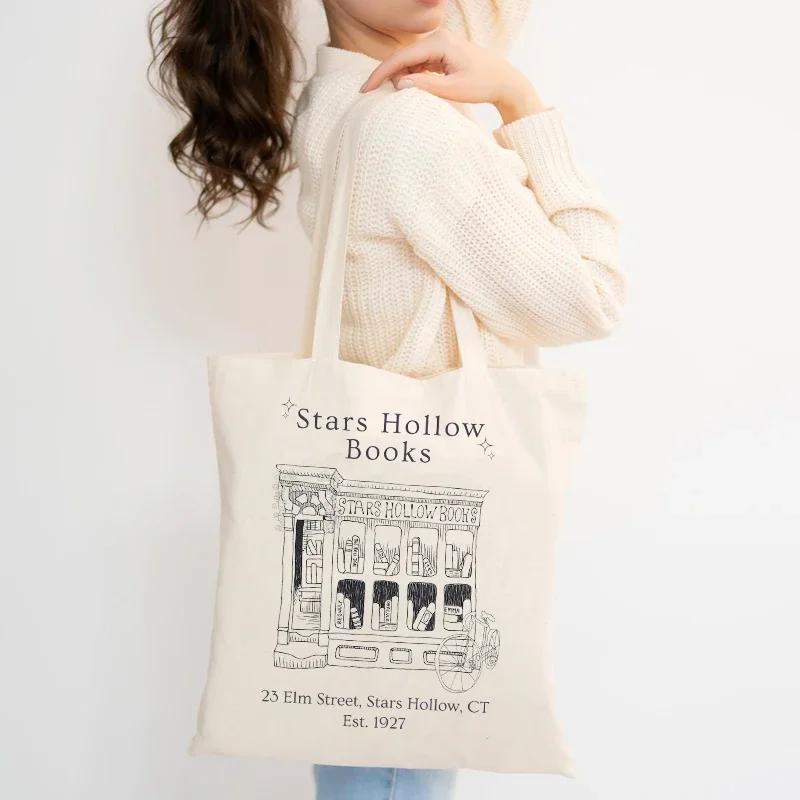 

Stars Hollow Books Tote Bag for Women Designer Reusable Shopping Shoulder Bag