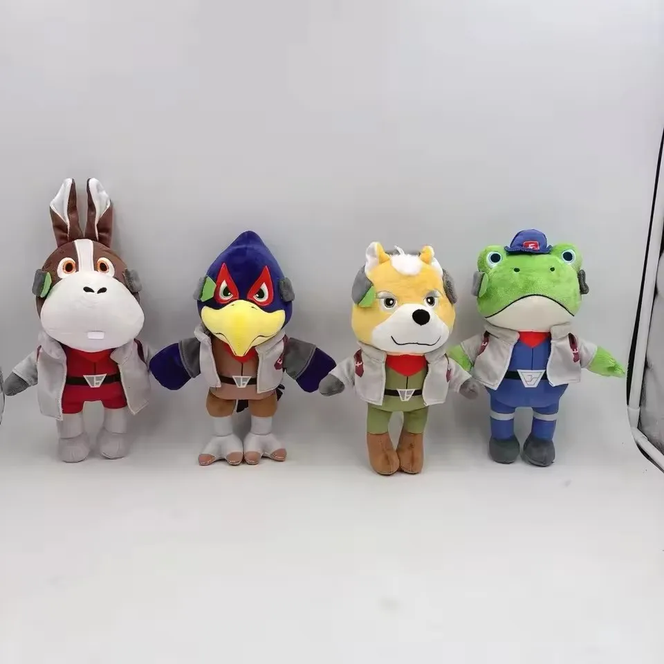 2026 Fox McCloud Plüschpuppe Spielzeug Anime Star Pilot Fox Team Falco Stoffpuppe 25cm Tierfigur Slippy Toad Krystal Weiche Puppe Geschenke ﻿