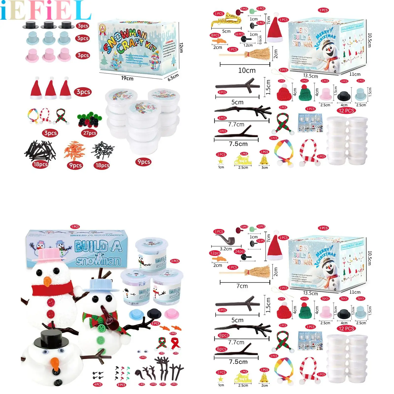 

DIY Snowman Kit Snowman Crafts for Kids Modeling Clay Snowman DIY Kit Christmas Stocking Stuffers Christmas Crafts Xmas Gift