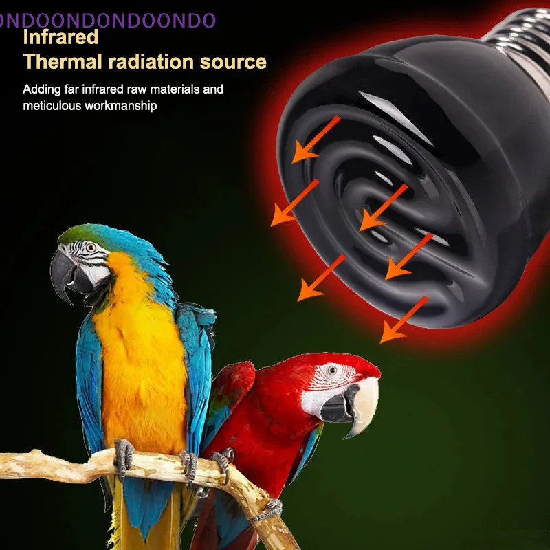 E27 ペット加熱ランプ抗火傷ランプシェード付きカメヘビトカゲ用赤外線セラミックエミッター熱光 25/50/75/100 ワット