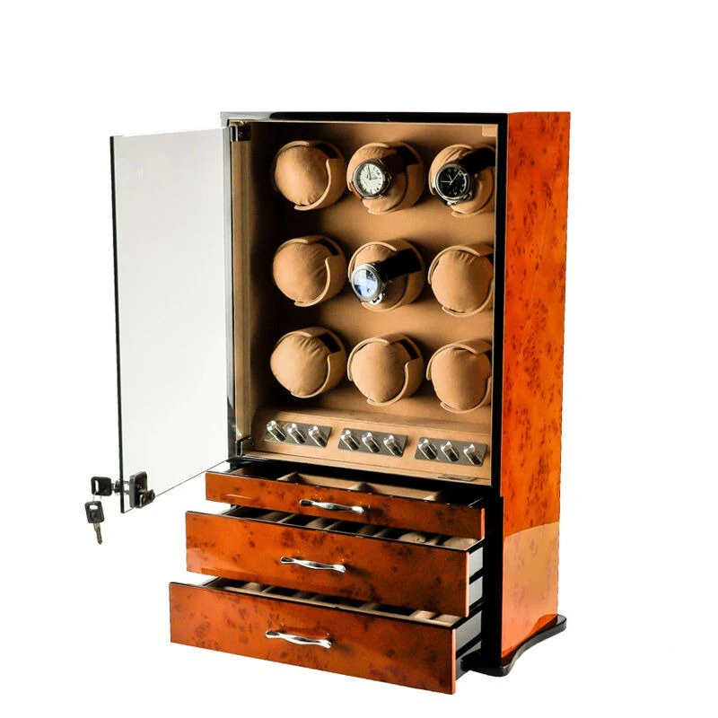 9 table positions + small drawer, watch shaker motor box, mechanical watch display and storage