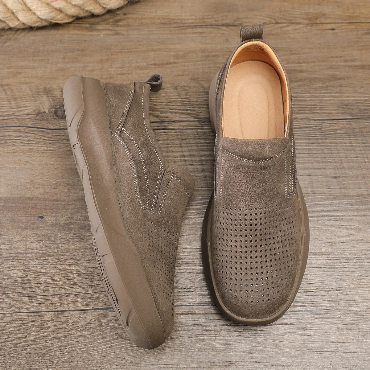 

Мягкая натуральная кожа, повседневная прогулочная старомодная мужская обувь, мужская обувь фермера, рабочая обувь, лоферы из воловьей кожи