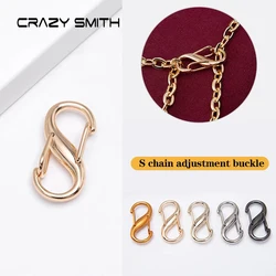 CRAZYSMITH 4pcs Bag Chain Adjuster Buckle S-shaped Bag Strap Shortening Extension Buckle Shoulder Strap Shorten Bag Accessories