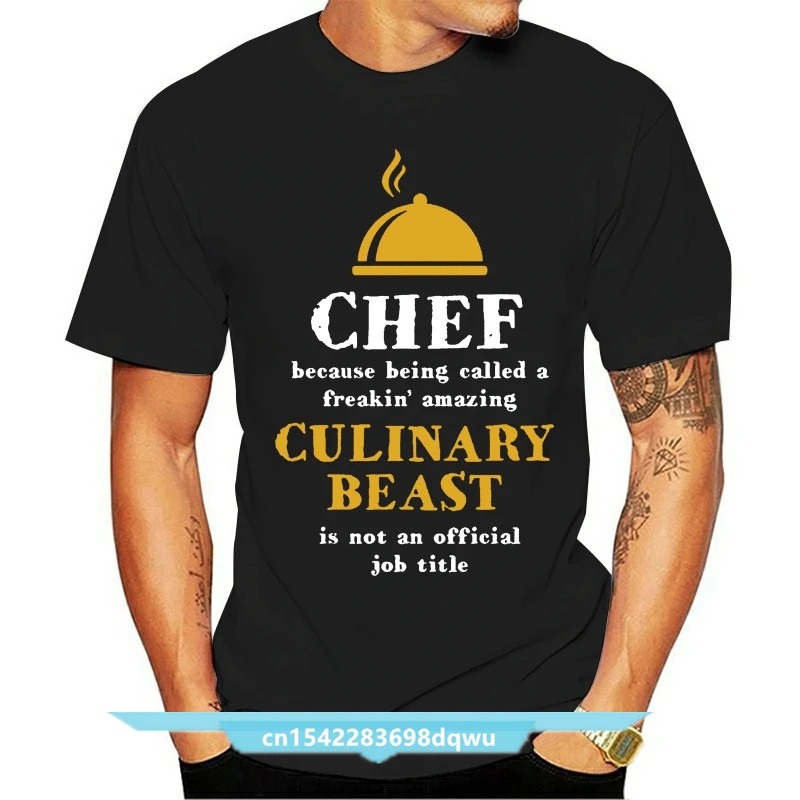 

Culinary Beast Chef Kitchen Cook Grill Gift T Shirt Kawaii Breathable Round Collar Character Cotton Summer Style Novelty Shirt