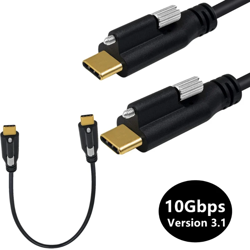 USB C zu USB C Kabel, Einzels ch rauben verriegelung USB 3,1 Typ C Stecker zu Typ C Stecker 10 Gbit/s/3a ~ 5a Daten und Ladekabel – Detail 2