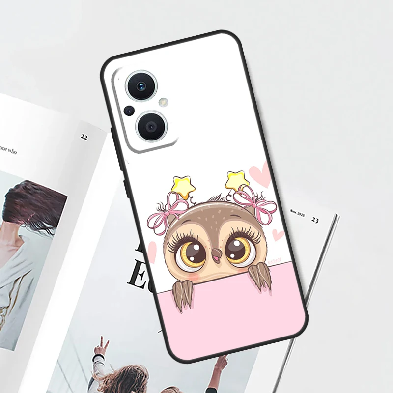 Cute Cartoon Owl Case For OPPO Reno 4Z 5Z 8T 4 5 6 7 8 Lite 10 Pro OPPO Find X5 X6 Pro X2 Neo X3 Lite Cover