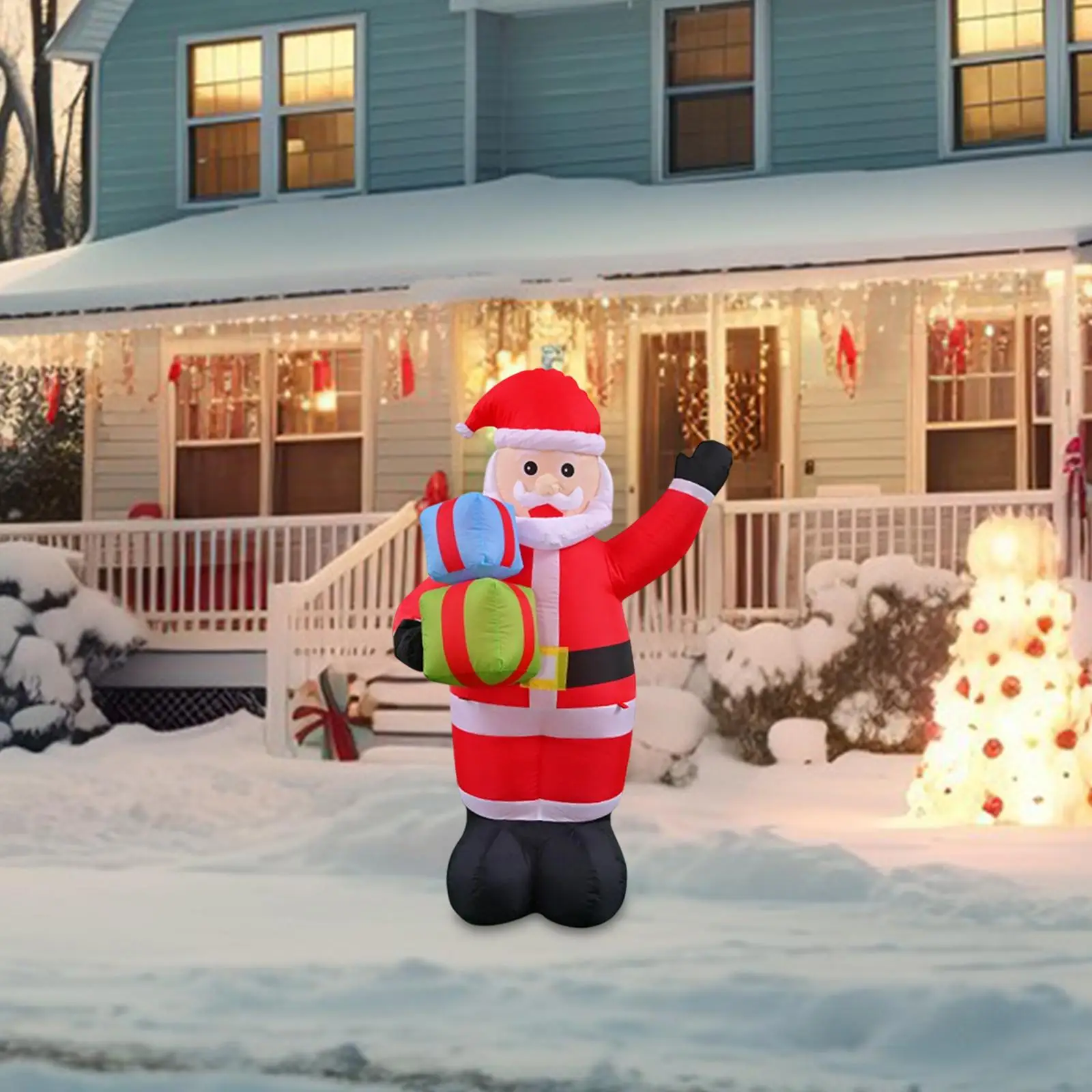 

Santa Claus Inflatable Christmas Outdoor Decor Large Lawn Ornament Yard Garden Holiday Decoration for Home Festival 180cm