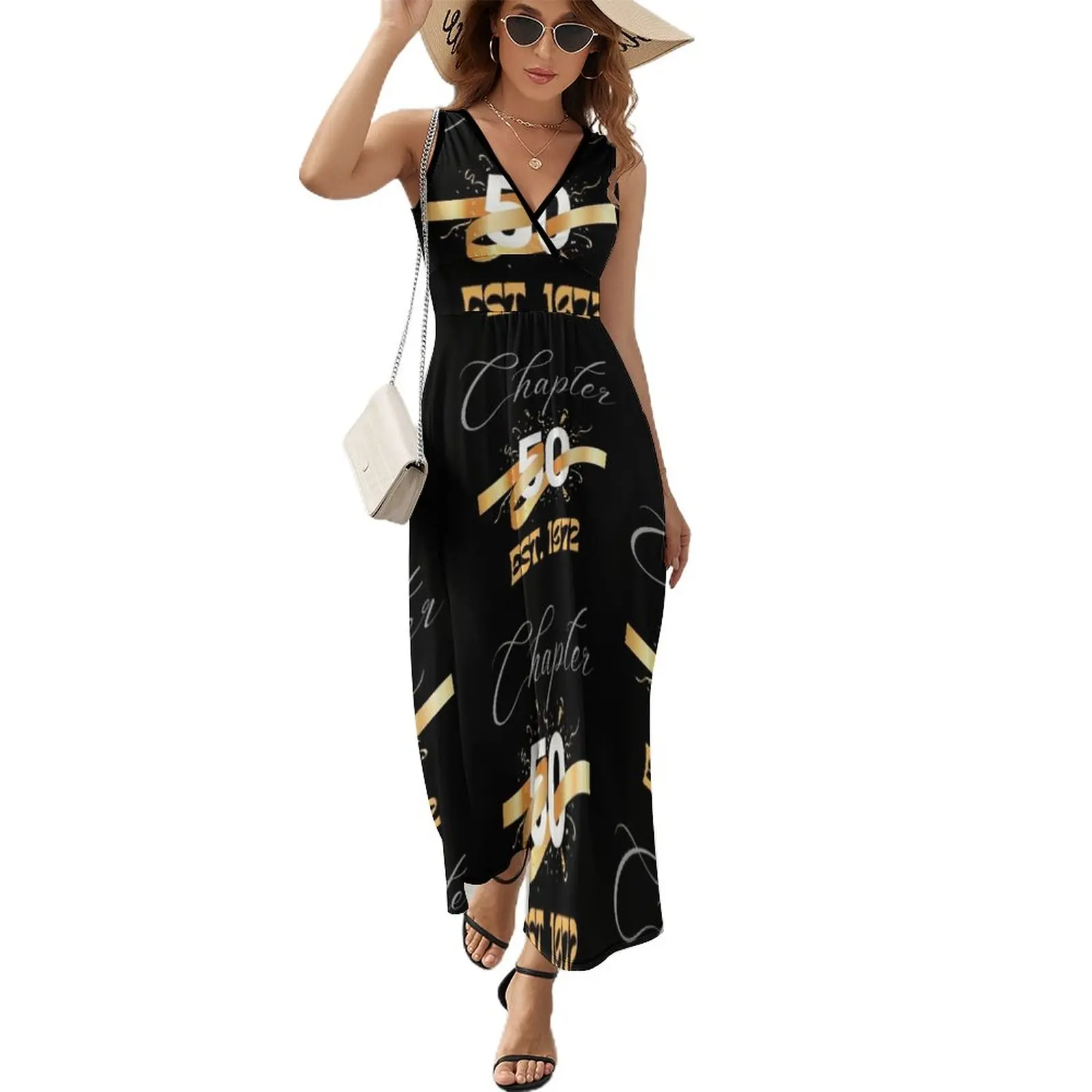 

Chapter 50 Est. 1972 50th birthday Sleeveless Dress party dresses women women's summer dresses 2023 Elegant gown Evening dresses