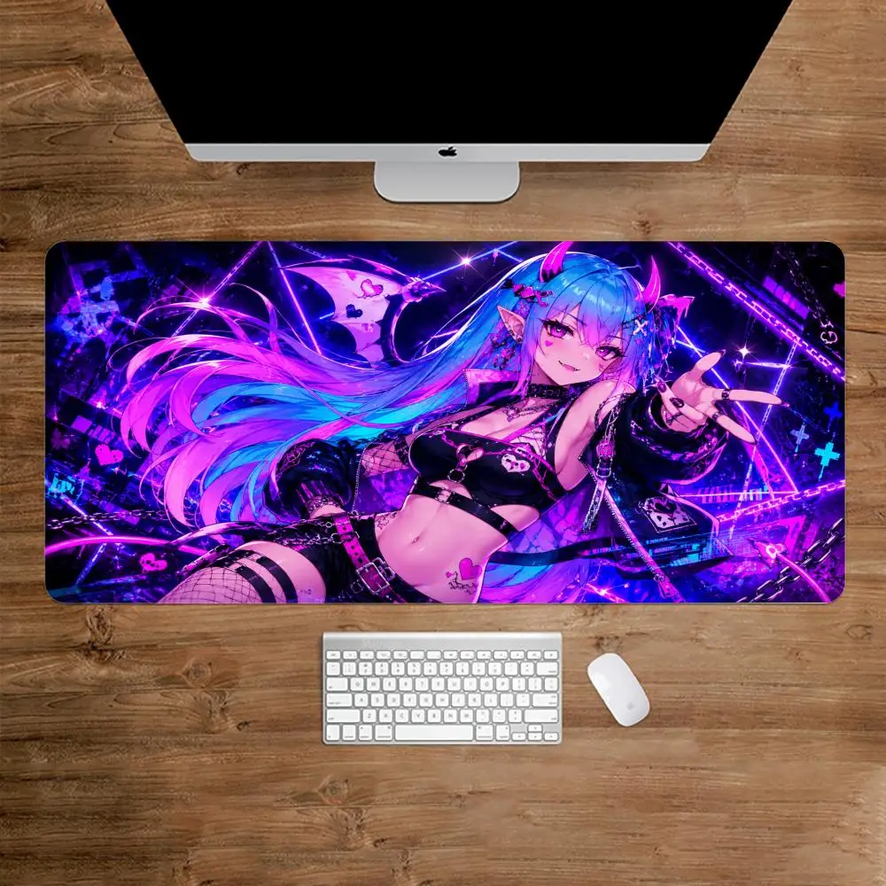 Devil Girl Mouse Pad Anti-slip Desk Mat For Bedroom Study Gaming Setup Big Desk Pad For Gamers Computer Desktop Decoration