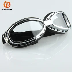Cruiser Goggles Motorcycle Ski Goggles Clear Lens Vintage Pilot Glasses Outdoor Sports Eyewear for Cafe Racer Bike