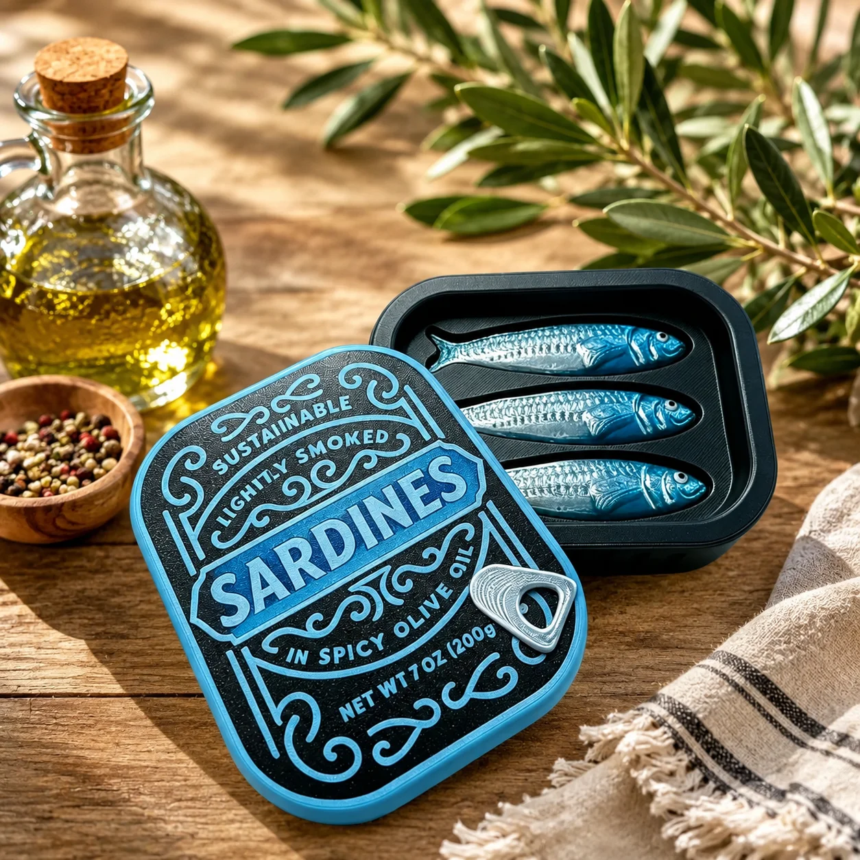 Smoked Sardines Clicker Fidget,Retro Sardine Tin Fish‑Shaped Fidget Tool,Mechanical Keyboard Clicker,Stress Relief Desk Decor