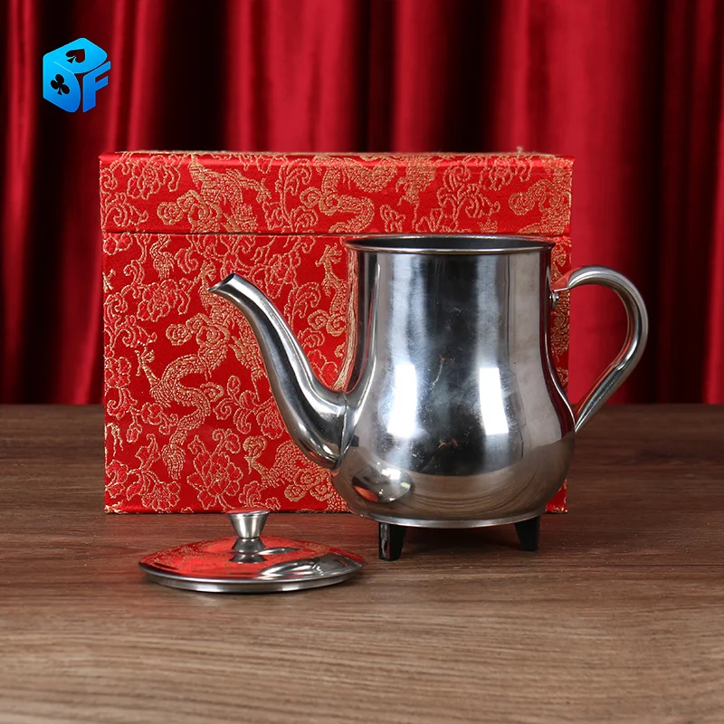 Snowstorm Teapot(Stainless) Magic Tricks Snow Paper Blowing Snow Produce Illusions Mentalism Magic Prop Professional Magician