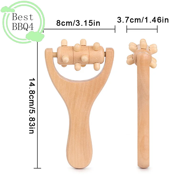 (BBQ4)Wooden Roller Massager Therapy Body Face Shoulder Neck Hand Push Rolling Massager Body Soothing Relaxing Massage Tool view 6