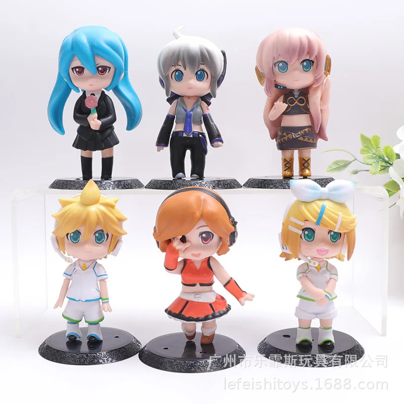 conjunto-de-6-pecas-10cm-novo-anime-hatsune-miku-rin-len-kawaii-versao-q-figura-pvc-modelo-brinquedos-boneca-ornamento-presentes
