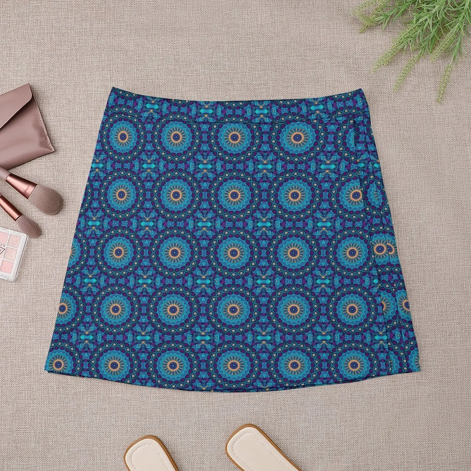 Peace Mandala Skirt Summer Vintage Floral Print Street Fashion Casual A-line Skirts Vintage Mini Skirt Custom Oversized Clothing