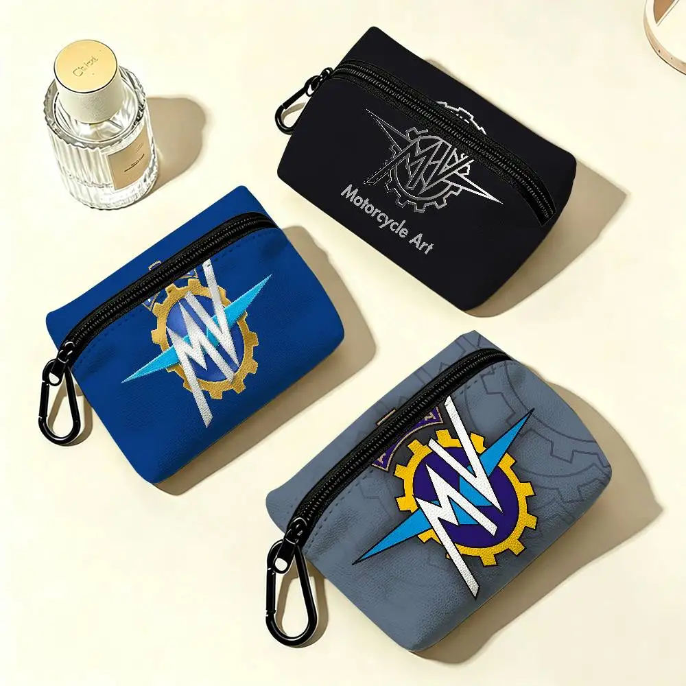 M-MV A-Agusta Portable Oxford Fabric Mini Wallet Carabiner Design Small Coin Bag For Cards Keys Earphones