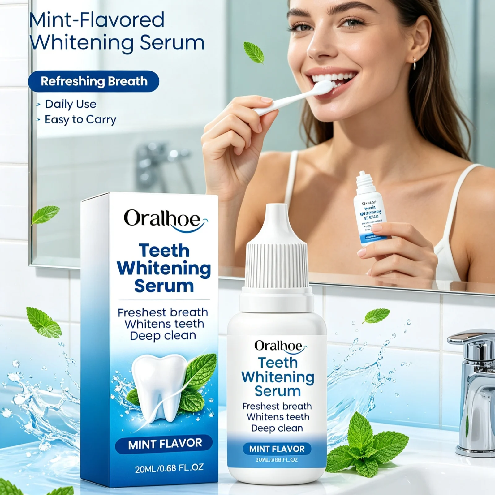 Teeth Brightening Serum Cleans Plaque Improves Tooth Visual Whiteness Gum Protect Fresh Breath Drops Refreshing Oral Care Liquid