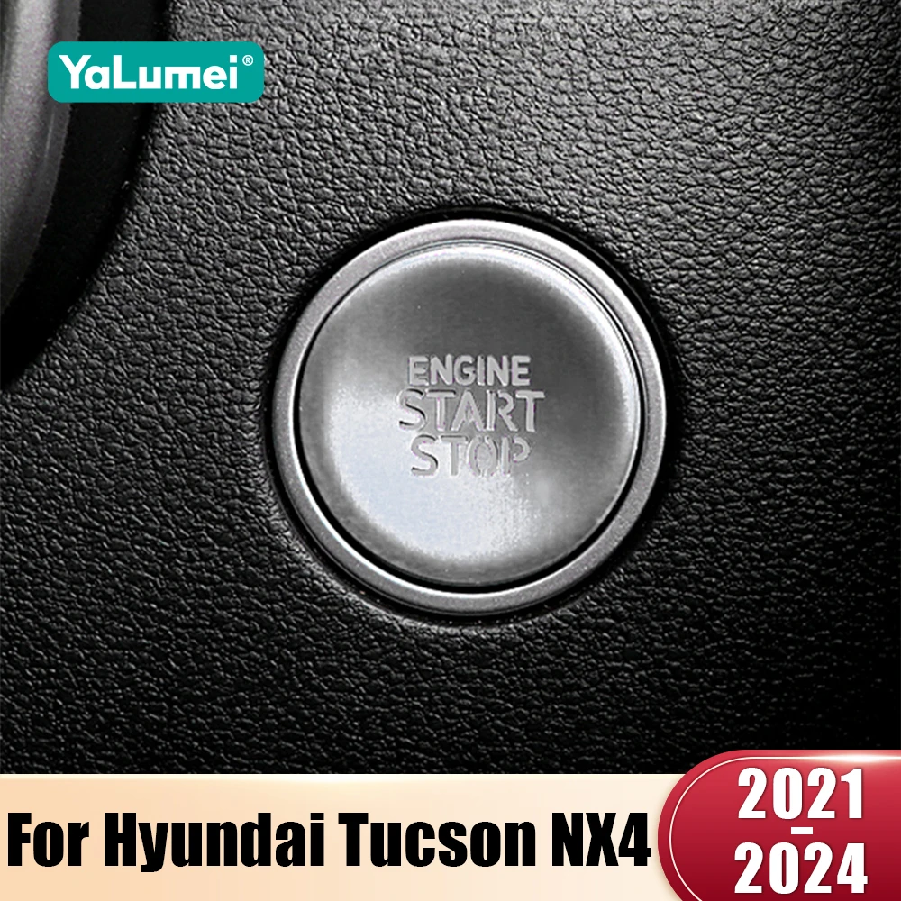Auto Start Stop Motor Zündung Push Button Abdeckung Aufkleber Für Hyundai Tucson NX4 2021 2022 2023 2024 Hybrid N Linie Zubehör