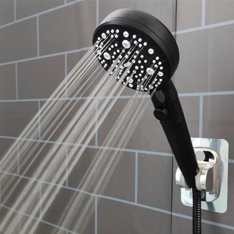 

Насадка для душа высокого давления, аксессуары для ванной комнаты, 9-режимная регулируемая насадка для душа, экономия воды, распылительная насадка с одной кнопкой