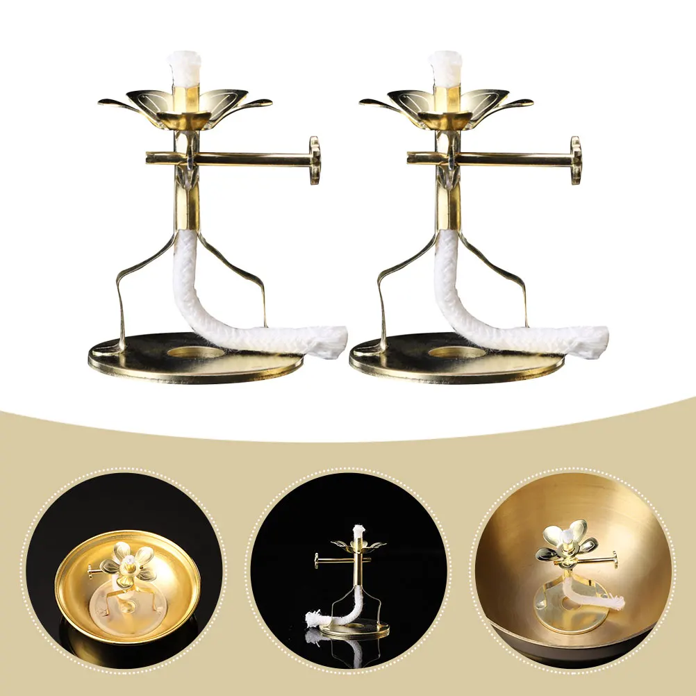 

2 шт. ветрозащитный светильник, красивый держатель для фитиля, держатели для масляных фитилей, украшение из сплава, прочный, легкий