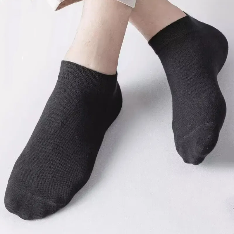 10 Pairs Men\'s Breathable Mesh Summer Short Socks, Sports Versatile Cotton Socks at Discount Price Sports and Casual Wear