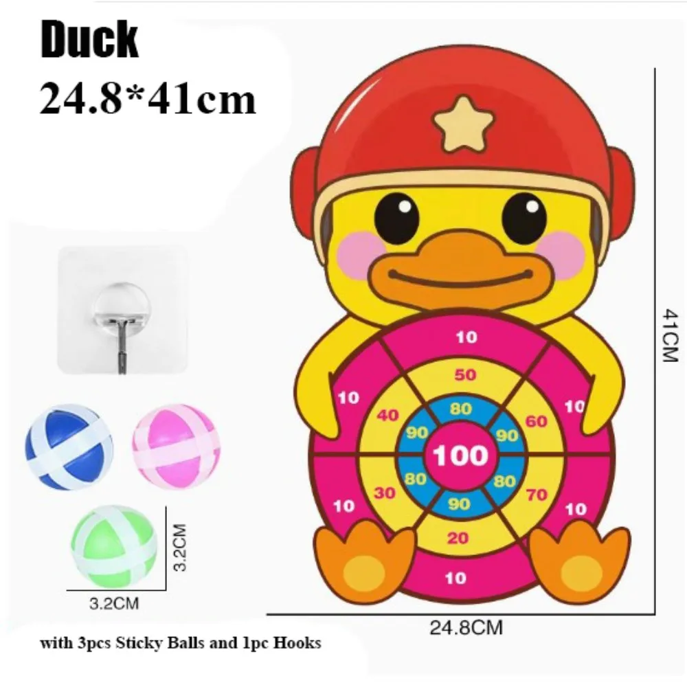 with 3 Sticky Balls and Hooks Animals Dart Board Games Multistyles Cartoon Sports Game Toys Kids Montessori Target