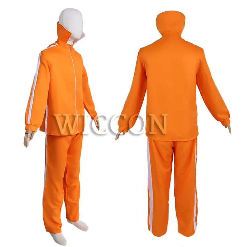 Movie Vector Cosplay Costume Orange Jakect Pant outfit Set parrucca a forma di fungo occhiali Halloween Fancy Suit Party Suit