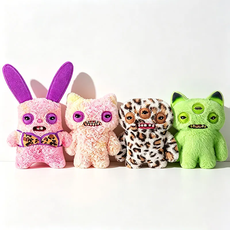 22cm Original Fuggler Baddies Plush Toys Funny Ugly Teeth Monster Leopard Print Dolls Soft Stuffed Animal Girl Plushies Toy Gift view 2