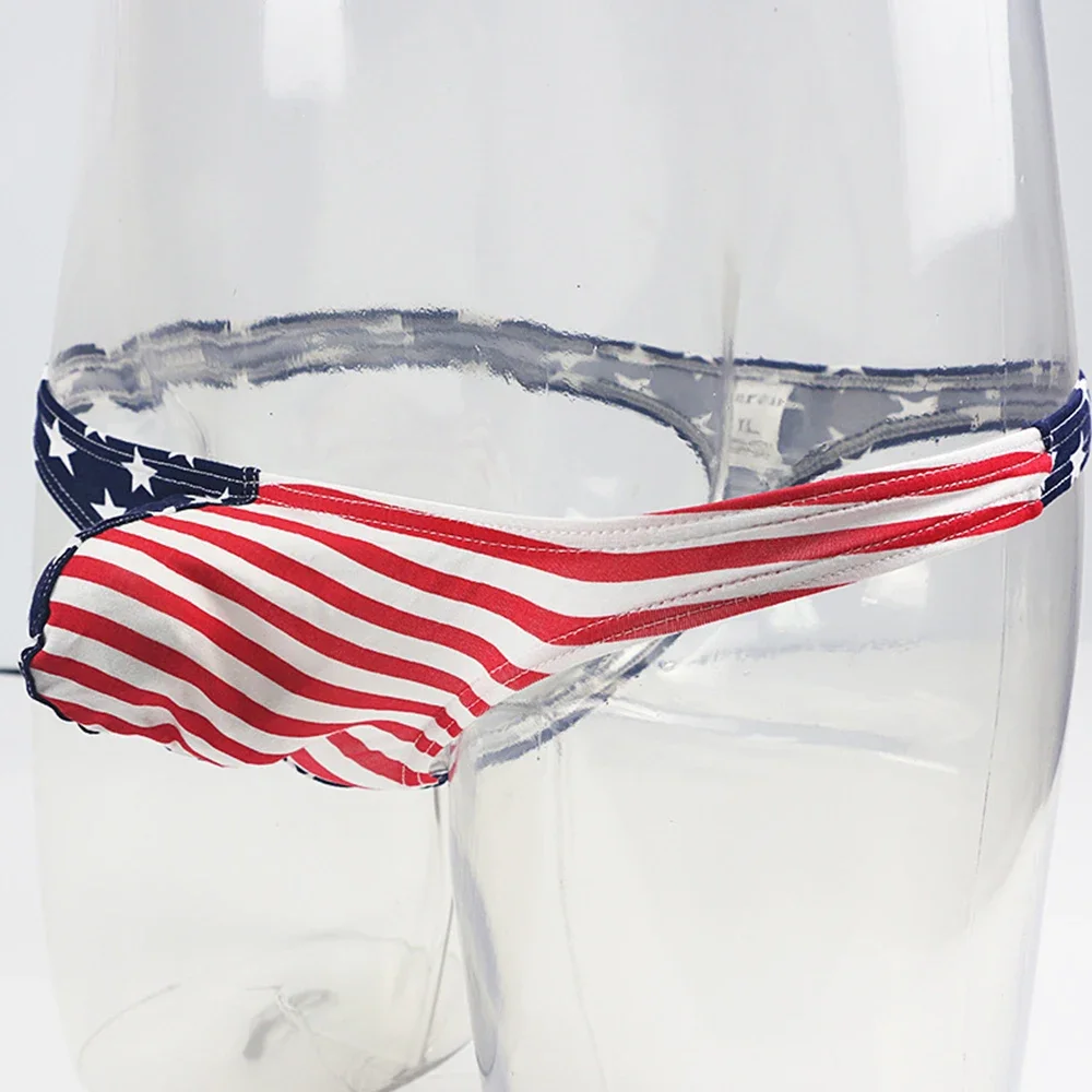 Sexy Männer USA Flagge gedruckt Slips g Strings Riemen rutscht t zurück Hombre Unterwäsche amerikanische Flagge Streifen gedruckt Riemen männliche Höschen