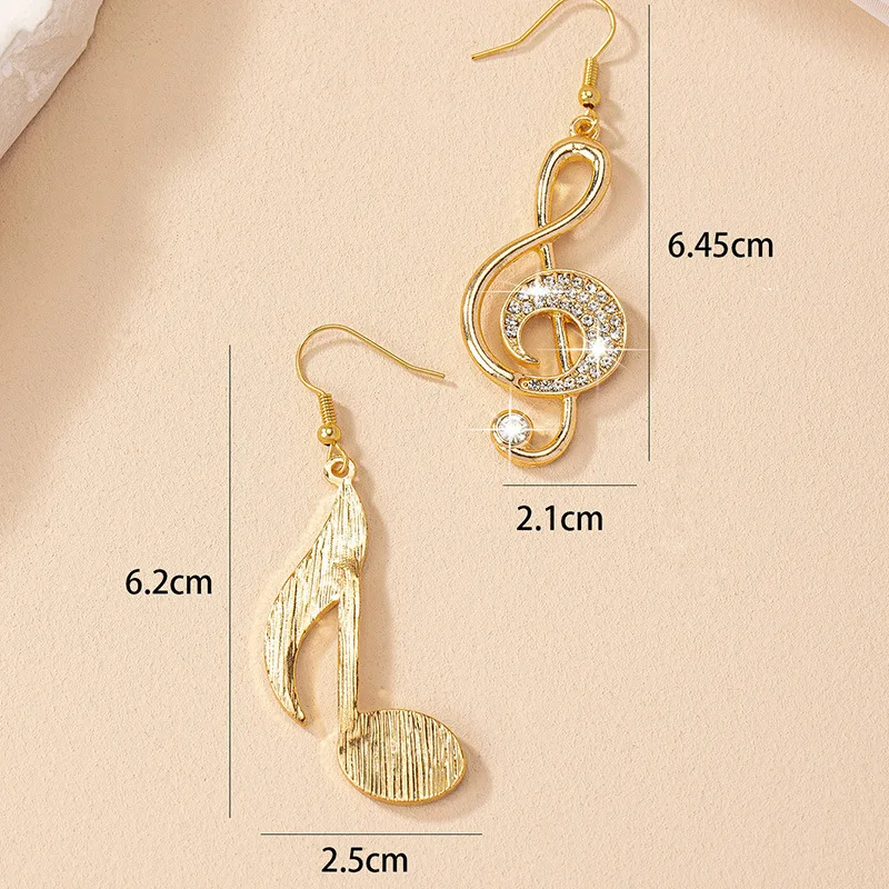 Exaggerated Music Earrings For Women Metal Geometric Ear Accessories Party Gift Holiday Fashion Jewelry CE128