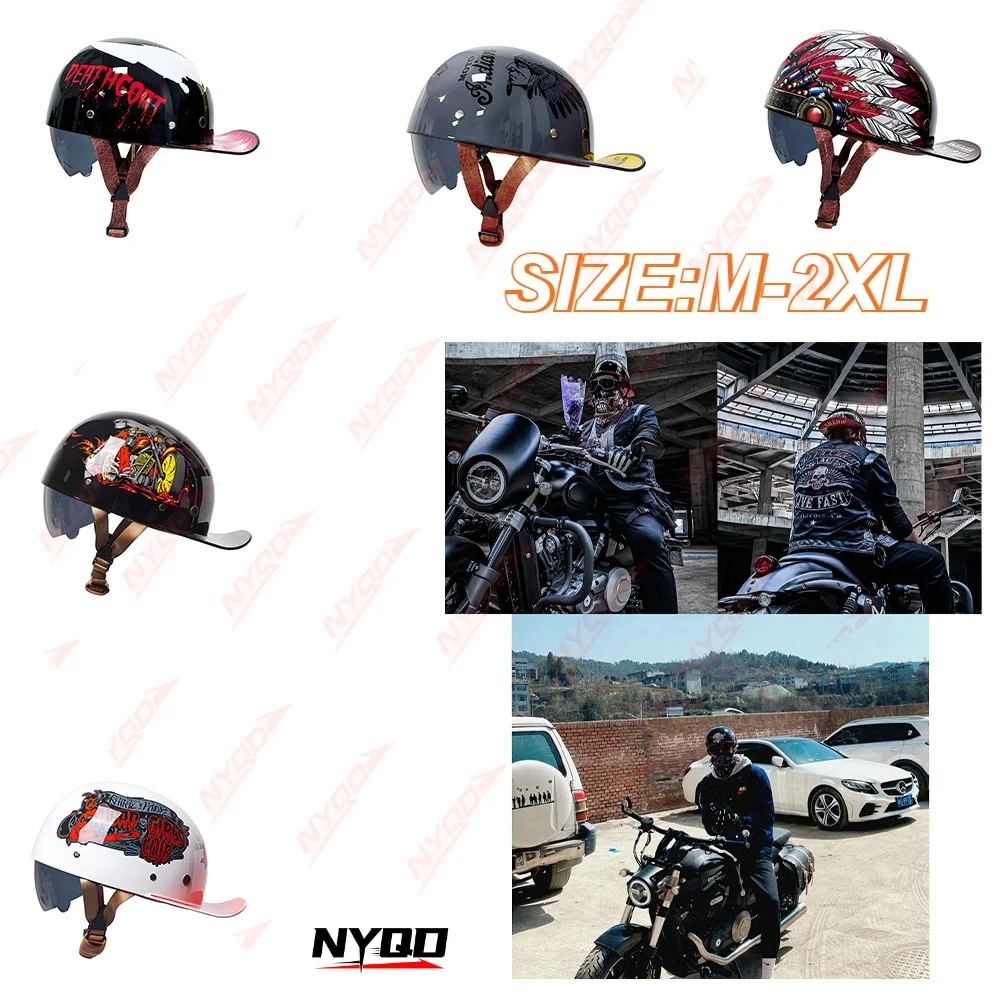 

Motorcycle Helmet Universal Summer Four Seasons Unisex Semi Helmet Lightweight Sun Protection Breathable for Scooter 316