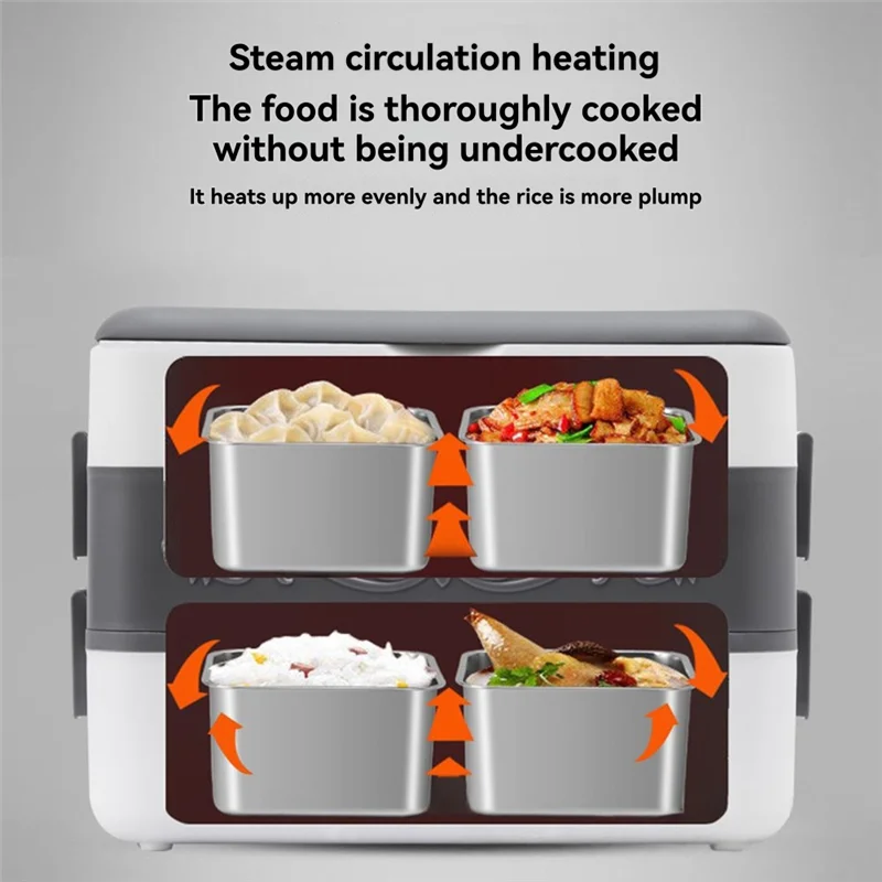 A01V-صندوق غداء كهربي محمول جهاز طهي الأرز الأوتوماتيكي معزول جهاز تسخين الطعام مع الموقت لآلة الطبخ الصغيرة للمكتب