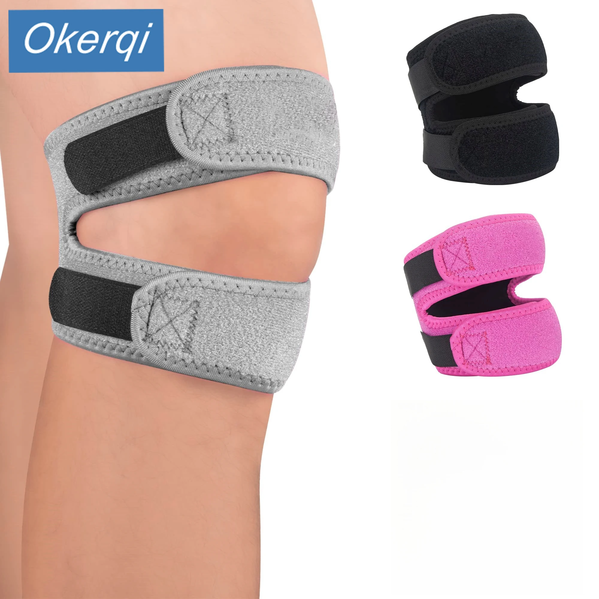 1PC EVA Patella Knee Strap X-pressurized Patella Knee Support Double Patellar Kneepad Tendon Support Open Knee Wrap Band Gym