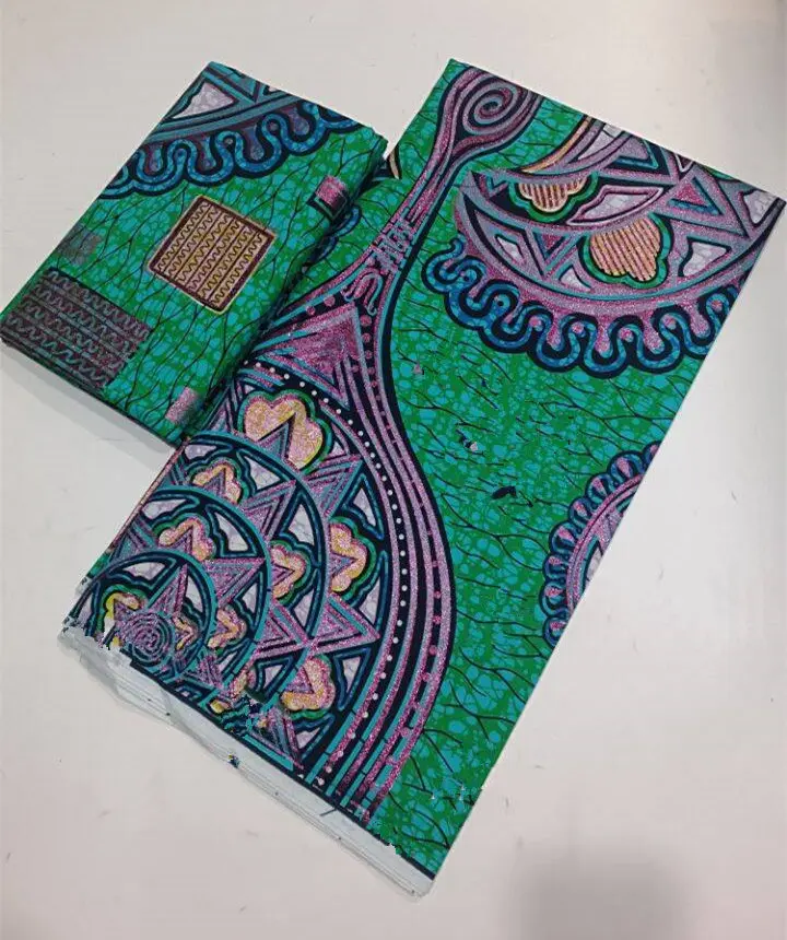 2025 موضة جديدة أنقرة الشمع النسيج جراند سوبر الباتيك فلاش الذهب طباعة النسيج 6 ياردة لينة الذهبي الأفريقي الحقيقي #1