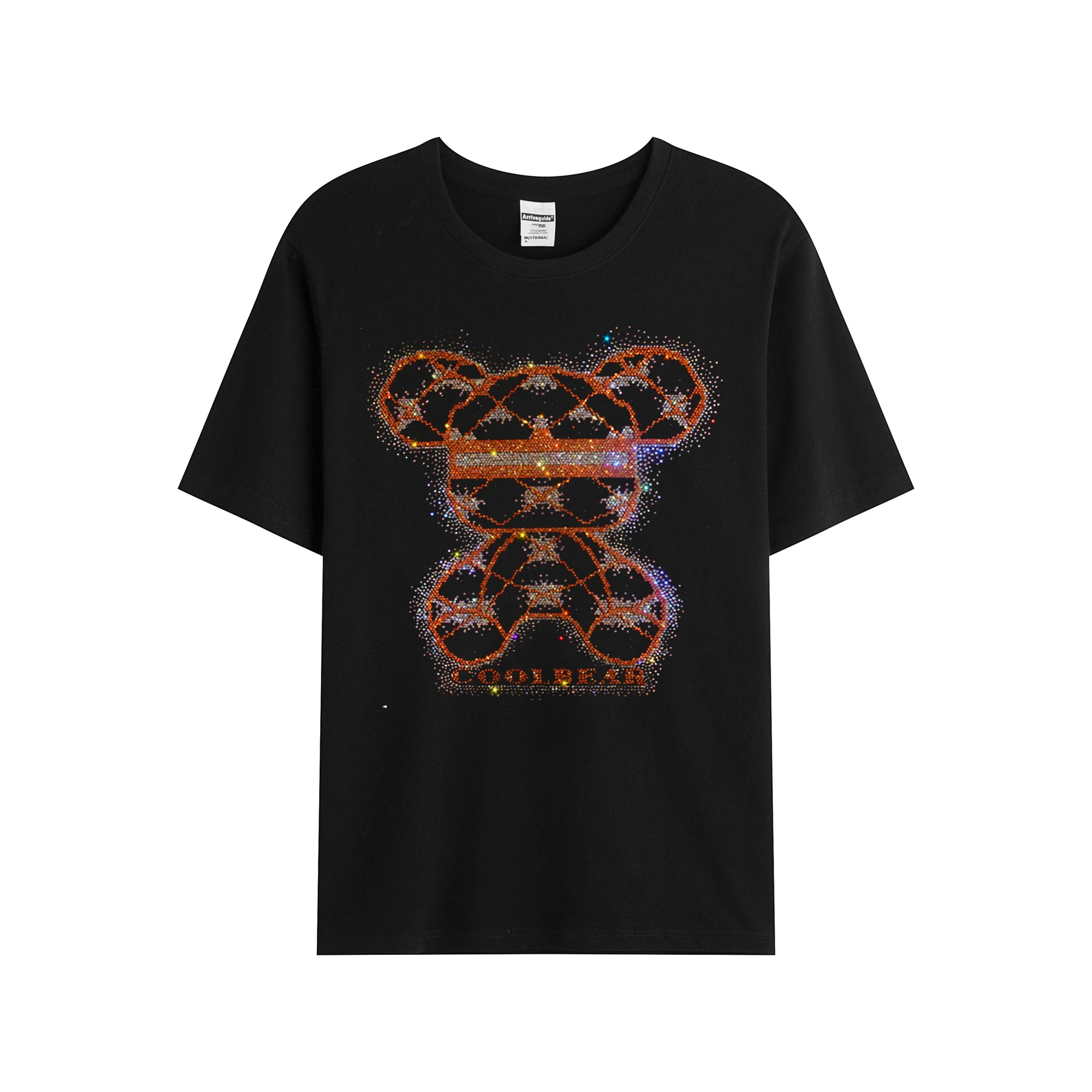 Hot selling high-quality men's summer T-shirts cool bear hot diamond loose casual T-shirts