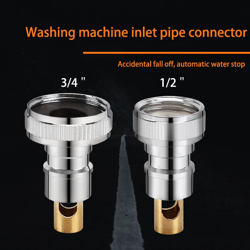 

Tap Joint 1/2＂3/4＂Female Faucet Adapter Connect Washing Machine Inlet Pipe With Check Valve Falling Off Automatic Water Stop