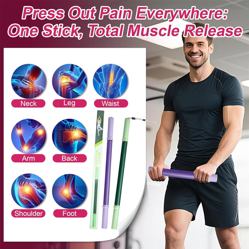 

Палка для йоги для растяжки тела, инструмент для релаксации, роликовый эргономичный тренировочный прибор для фитнеса, спорта на открытом воздухе, помощь для домашних тренировок