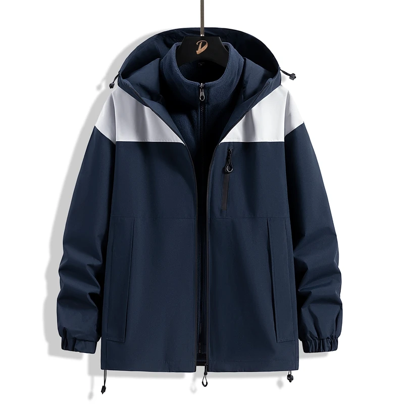 

Куртка для пар для походов и кемпинга на открытом воздухе с зимней флисовой толстой изоляцией, модный и удобный штурмовой костюм «три в одном»