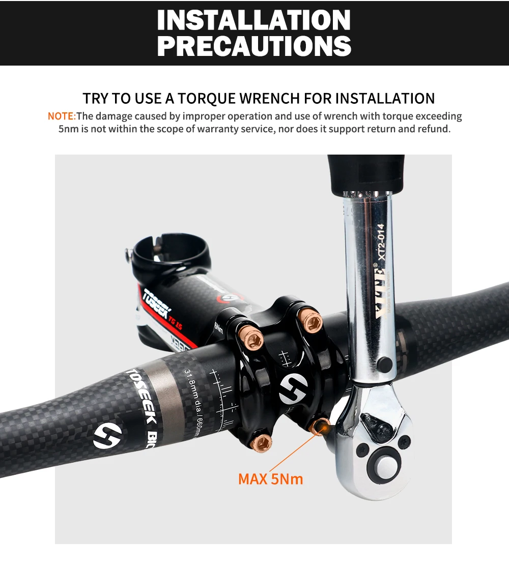 TOSEEK TM10 Grau Matt 3K Carbonfaser Fahrradlenker MTB Fahrradlenker 31,8mm Erhöhter oder Flacher Lenker 580mm - 760mm – Detail 12