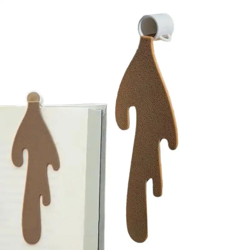 1pc Spilled Coffee Bookmark Corner Marker For Reading Funny Bookmarks Book Marks For Reading Corner Bookmarks Kids Gifts