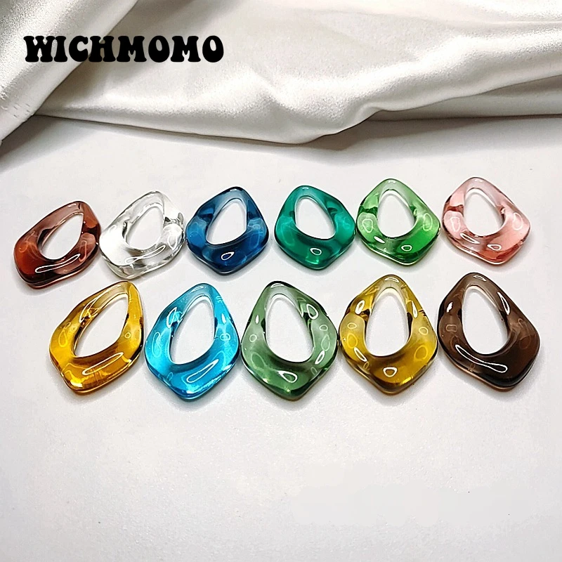 2022 New 36*25mm 4pieces Candy Color Acrylic Irregularity Water Drop Charms for DIY Earring Jewelry Making Finding Accessories