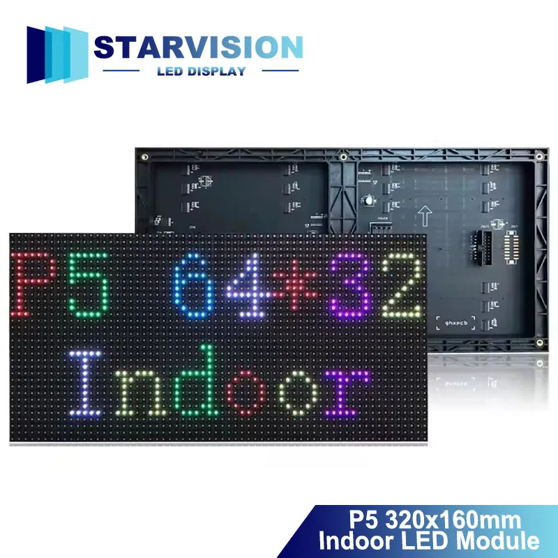 

Светодиодный модуль P5 для помещений, 320x160 мм, полноцветная LED-панель для торговых центров и выставочных залов